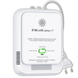 Qoltec Certyfikowany Czujnik tlenku węgla (czadu) | detektor CO | alarm 85dB | LED