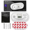 Qoltec Certyfikowany bezprzewodowy Czujnik tlenku węgla (czadu) | detektor CO | żywotność sensora 10 lat | alarm 85dB | LCD | Di