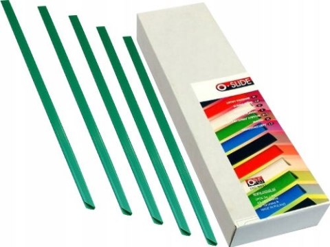 Listwy wsuwane Opus O.SLIDE - A4 - 50 sztuk 15mm do 75 kartek - Zielone Listwy wsuwane Opus O.SLIDE - A4 - 50 sztuk 15mm do 75 kartek - Zielone