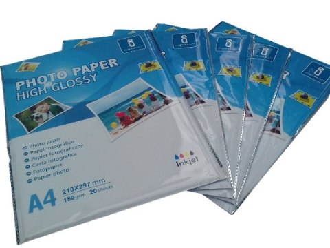 Profesjonalny papier fotograficzny A4 180g High Glossy MegaPaka 100 ark Profesjonalny papier fotograficzny A4 180g High Glossy MegaPaka 100 ark