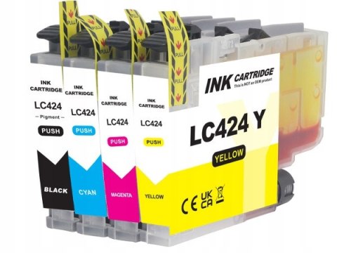 4x Wysokowydajny Tusz do Brother LC-424 DCP-J1200W, Brother DCP-J1200WE 4x Wysokowydajny Tusz do Brother LC-424 DCP-J1200W, Brother DCP-J1200WE