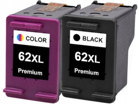 Wysokowydajny komplet tusz HP 62XL BK + HP 62XL Kolor 5740 5640 7640 7650 Wysokowydajny komplet tusz HP 62XL BK + HP 62XL Kolor 5740 5640 7640 7650