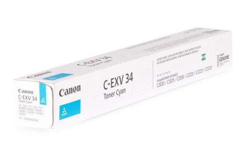 Oryginalny Toner Cyan Canon ADV iR-C2020, iR-C2025, iR-C2030, iR-C2220, iR-C2225, iR-C2230 (C-EXV34C, CEXV34C, 3783B002) Oryginalny Toner Cyan Canon ADV iR-C2020, iR-C2025, iR-C2030, iR-C2220, iR-C2225, iR-C2230 (C-EXV34C, CEXV34C, 3783B002)