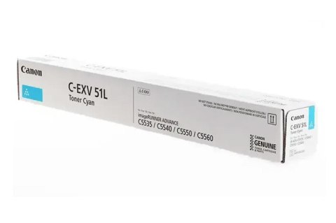 Oryginalny Toner Cyan Canon ADV iR-C5535, iR-C5540, iR-C5550, iR-C5560 (C-EXV51LC, CEXV51LC, 0485C002) Oryginalny Toner Cyan Canon ADV iR-C5535, iR-C5540, iR-C5550, iR-C5560 (C-EXV51LC, CEXV51LC, 0485C002)