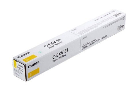 Oryginalny Toner Yellow Canon ADV iR-C5535, iR-C5540, iR-C5550, iR-C5560 (C-EXV51Y, CEXV51Y, 0484C002) Oryginalny Toner Yellow Canon ADV iR-C5535, iR-C5540, iR-C5550, iR-C5560 (C-EXV51Y, CEXV51Y, 0484C002)