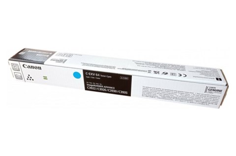 Oryginalny Toner Cyan Canon IR-C3922, IR-C3926, IR-C3930, IR-C3935 (C-EXV64C, CEXV64C, 5754C002) Oryginalny Toner Cyan Canon IR-C3922, IR-C3926, IR-C3930, IR-C3935 (C-EXV64C, CEXV64C, 5754C002)