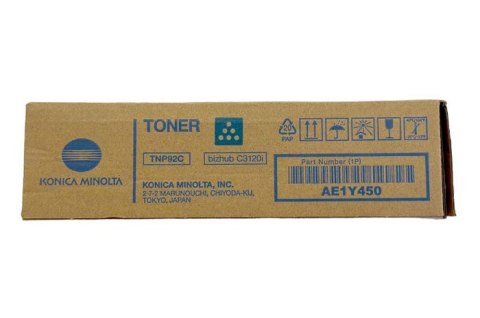 Oryginalny Toner Cyan Konica Minolta Bizhub C3120i (TNP92C, TNP-92C, AE1Y450) Oryginalny Toner Cyan Konica Minolta Bizhub C3120i (TNP92C, TNP-92C, AE1Y450)