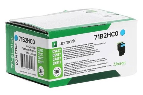Oryginalny Toner Cyan Lexmark CS417, CS517, CX417, CX517 (71B2HC0) Oryginalny Toner Cyan Lexmark CS417, CS517, CX417, CX517 (71B2HC0)