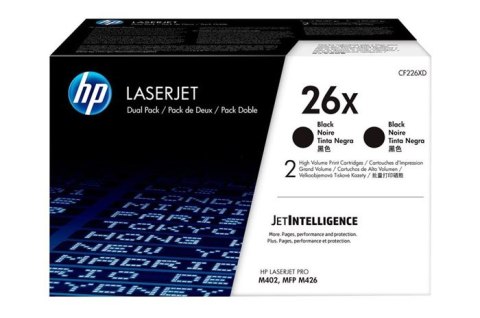 Oryginalny Toner Czarny HP LaserJet Pro M402, M426 MFP (26X CF226XD) (DWUPAK) Oryginalny Toner Czarny HP LaserJet Pro M402, M426 MFP (26X CF226XD) (DWUPAK)