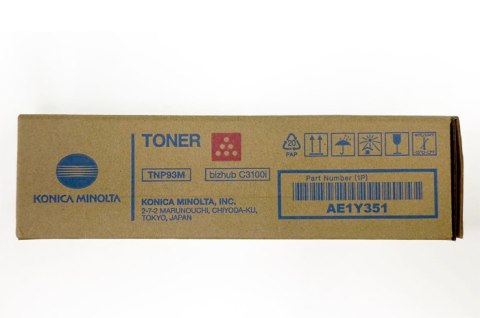 Oryginalny Toner Magenta Konica Minolta Bizhub C3100i (TNP93M, TNP-93M, AE1Y351) Oryginalny Toner Magenta Konica Minolta Bizhub C3100i (TNP93M, TNP-93M, AE1Y351)