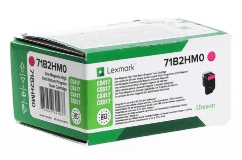 Oryginalny Toner Magenta Lexmark CS417, CS517, CX417, CX517 (71B2HM0) Oryginalny Toner Magenta Lexmark CS417, CS517, CX417, CX517 (71B2HM0)