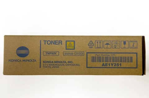 Oryginalny Toner Yellow Konica Minolta Bizhub C3100i (TNP93Y, TNP-93Y, AE1Y251) Oryginalny Toner Yellow Konica Minolta Bizhub C3100i (TNP93Y, TNP-93Y, AE1Y251)