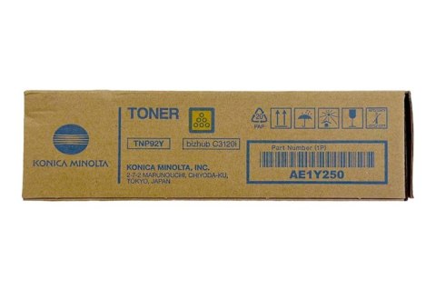 Oryginalny Toner Yellow Konica Minolta Bizhub C3120i (TNP92Y, TNP-92Y, AE1Y250) Oryginalny Toner Yellow Konica Minolta Bizhub C3120i (TNP92Y, TNP-92Y, AE1Y250)