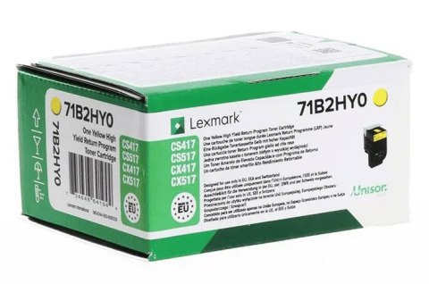 Oryginalny Toner Yellow Lexmark CS417, CS517, CX417, CX517 (71B2HY0) Oryginalny Toner Yellow Lexmark CS417, CS517, CX417, CX517 (71B2HY0)