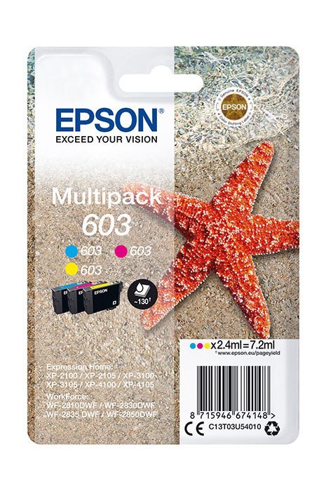 Oryginalny Tusz CMY Epson 603 (T03U5, C13T03U54010) Oryginalny Tusz CMY Epson 603 (T03U5, C13T03U54010)