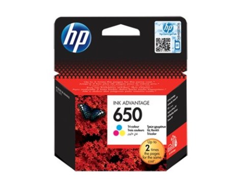 Oryginalny Tusz Trójkolorowy HP 650 (CZ102AE) Oryginalny Tusz Trójkolorowy HP 650 (CZ102AE)
