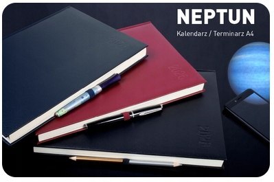 Kalendarz książkowy A4 2026 Biznesowy Dzienny Opus Neptun Czarny Kalendarz książkowy A4 2026 Biznesowy Dzienny Opus Neptun Czarny