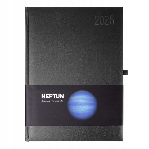 Kalendarz książkowy A4 2026 Biznesowy Dzienny Quantum Neptun Czarny
