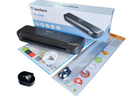 Nowoczesny, wydajny laminator A4 + trymer + zaokrąglacz +110szt folii Opus A4 (VL-540+100xA4)