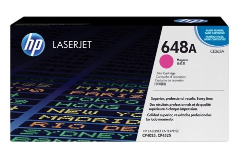 Oryginalny Toner Magenta HP Color LaserJet CP4520, Enterprise CP4025, CP4525 (648A CE263A) Oryginalny Toner Magenta HP Color LaserJet CP4520, Enterprise CP4025, CP4525 (648A CE263A)