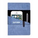 Kalendarz książkowy Dla biznesmena 2026 A5 Dzienny Opus Saturn Niebieski