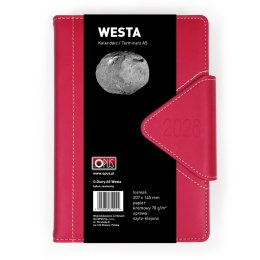 Piękny Kalendarz książkowy dla biznesmenów 2025 A5 Opus Westa Czerwony