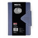 Piękny Kalendarz książkowy dla biznesmenów 2026 A5 Opus Westa Niebieski