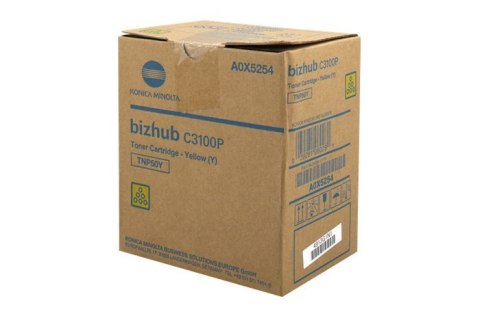 Oryginalny Toner Yellow Konica Minolta Bizhub C3100P (TNP-50Y, TNP50Y, A0X5254) Oryginalny Toner Yellow Konica Minolta Bizhub C3100P (TNP-50Y, TNP50Y, A0X5254)