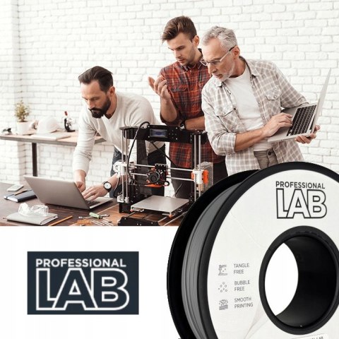 Profesjonalny Filament PLA Silver Srebrny 1kg netto 1,75mm Professjonal LAB