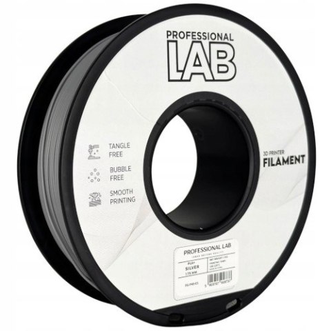 Profesjonalny Filament PLA Silver Srebrny 1kg netto 1,75mm Professjonal LAB