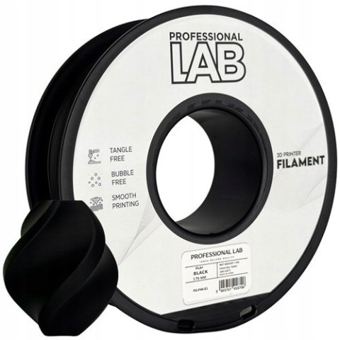 Profesjonalny Filament PLA Meta Czarny 1kg netto 1,75mm Professjonal LAB