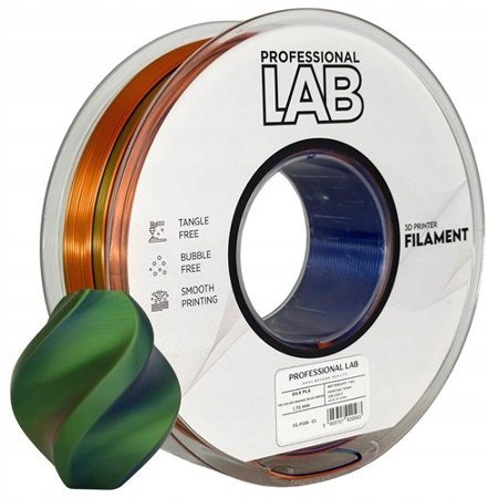 Profesjonalny Filament PLA Silk Tri Color Pomarańczowo Niebiesko Zielony