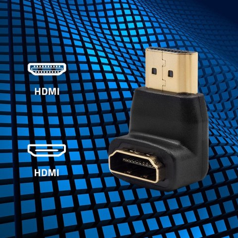 Qoltec Adapter HDMI A męski | HDMI A żeński | kątowy