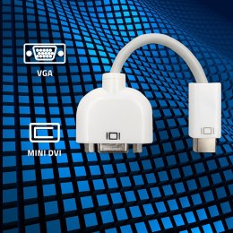 Qoltec Adapter Mini DVI męska | VGA żeńska | 0.15m