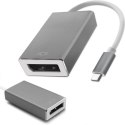 Qoltec Adapter przejściówka USB-C 3.1 | DisplayPort | 4K | MHL | Aluminiowy