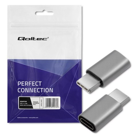 Qoltec Adapter przejściówka USB-C 3.1 | Micro USB | MHL | Aluminiowy