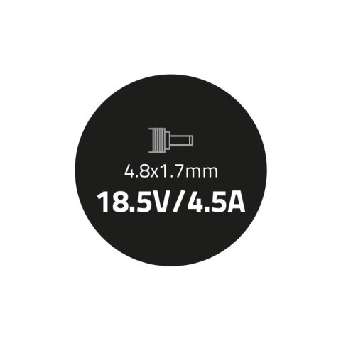 Qoltec Zasilacz do HP Compaq 90W | 18.5V | 4.5A | 4.8*1.7 | +kabel zasilający