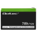Qoltec Akumulator AGM | 12V | 7Ah | Bezobsługowy | Wydajny | LongLife | do UPS, security