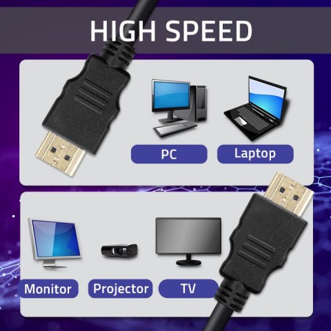 Qoltec Kabel HDMI v1.4 | High speed | 4K | 30Hz| 30AWG | GOLD | 2m