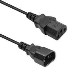 Qoltec Kabel przedłużający zasilający IEC C13/C14 | 3x1.0mm² | 1.8m