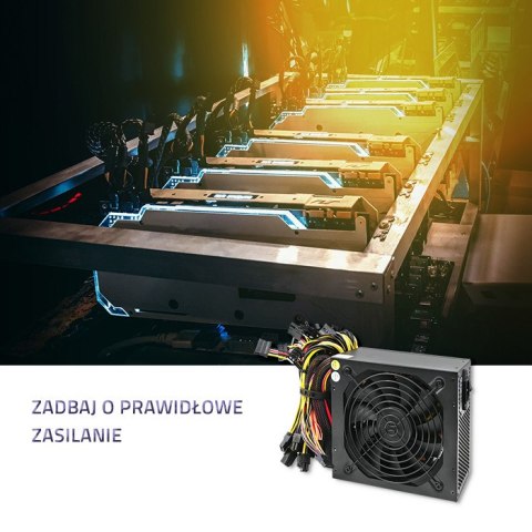 Qoltec Zasilacz ATX 1600W | 80 Plus Gold | Data mining
