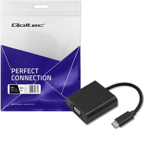 Qoltec Adapter przejściówka USB-C 3.1 | VGA | Full HD 1080P | MHL