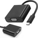 Qoltec Adapter przejściówka USB-C 3.1 | VGA | Full HD 1080P | MHL