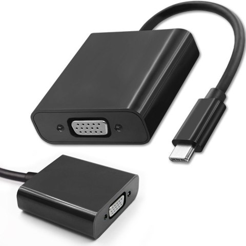 Qoltec Adapter przejściówka USB-C 3.1 | VGA | Full HD 1080P | MHL