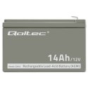 Qoltec Akumulator AGM | 12V | 14Ah | Bezobsługowy | Wydajny | LongLife | do UPS, security