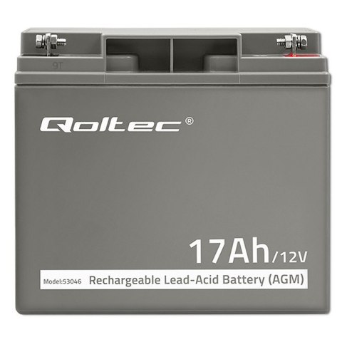 Qoltec Akumulator AGM | 12V | 17Ah | Bezobsługowy | Wydajny | LongLife | do UPS, skutera