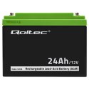 Qoltec Akumulator AGM | 12V | 24Ah | Bezobsługowy | Wydajny | LongLife | do UPS, skutera
