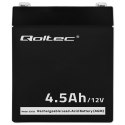Qoltec Akumulator AGM | 12V | 4.5Ah | Bezobsługowy | Wydajny | LongLife | do UPS, wagi, kasy