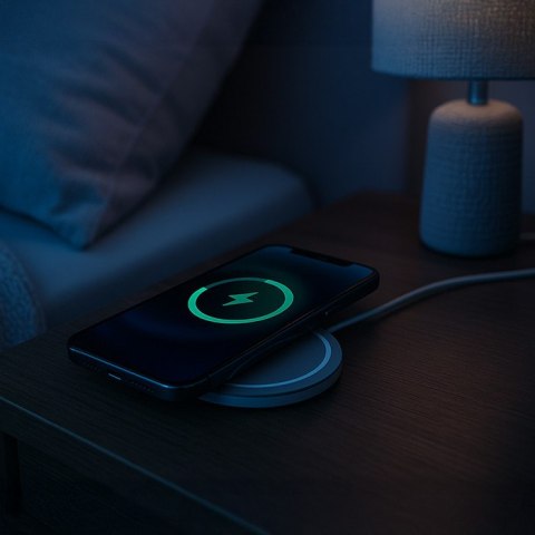 Qoltec Bezprzewodowa ładowarka indukcyjna RING | Qualcomm QuickCharge 3.0 10W | Szary