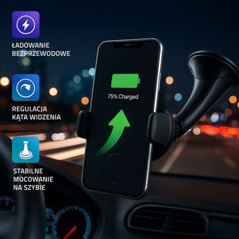 Qoltec Ładowarka samochodowa indukcyjna 5W | 5V | 1A | Micro USB